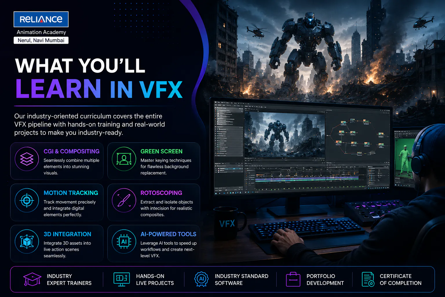 VFX industry training and placement assistance in Navi Mumbai