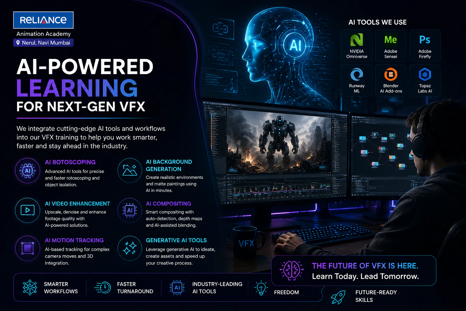 AI powered VFX training at Reliance Animation Academy Nerul
